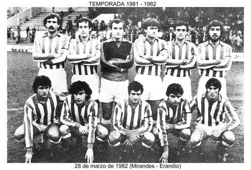 Arriba: carrasco, maixi, roggero, tirado, uriarte, mancisidor, y Agachados: guadix, sesumaga, sabin Bilbao ,cabareda y juanjo.