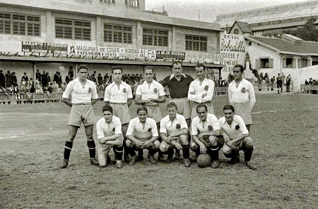De pie: Castillo, Víctor, Caritg, Guillermo, Jesús Rey y Gallego; 
Agachados: Pío Echeverría, Aldana, Gonzalvo I, Soladrero y Pérez 