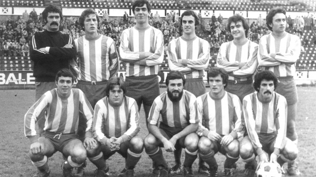 De pie, Oregui, Lito I, José Luis, Juan Carlos, Barreiro y Castillo. Agachados: Varela Calviño, Lucho, Paco, Chicho y Amador.