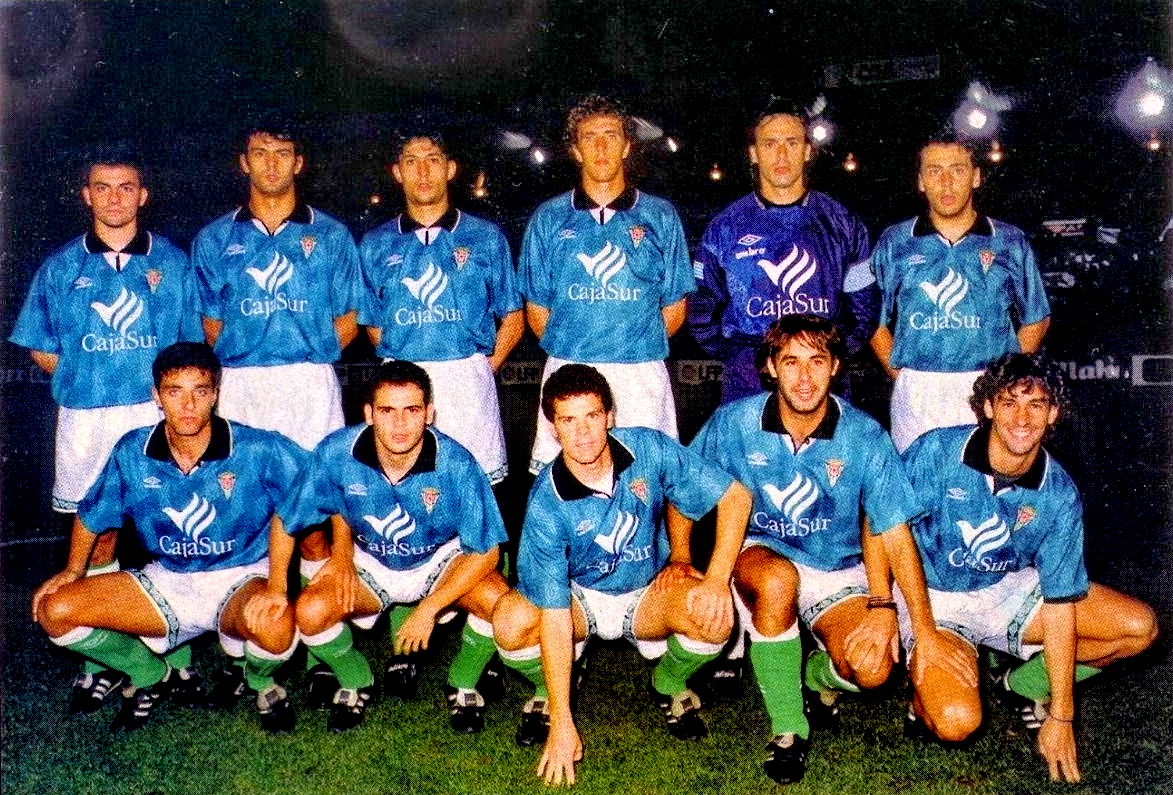 De pie: Manolo Baena, Algar, Abel, Dani, Viña y Quero; 
Agachados: Javier, Paco Pérez, Manolo, Juanito y Emilio. 