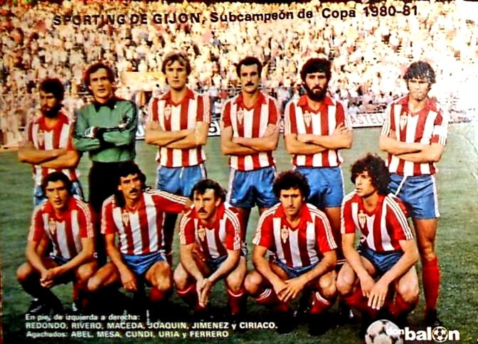 Redondo, Rivero,maceda,Joaquín,Jiménez,Ciriaco:Abel,mesa,Cundi,Uría,ferrero