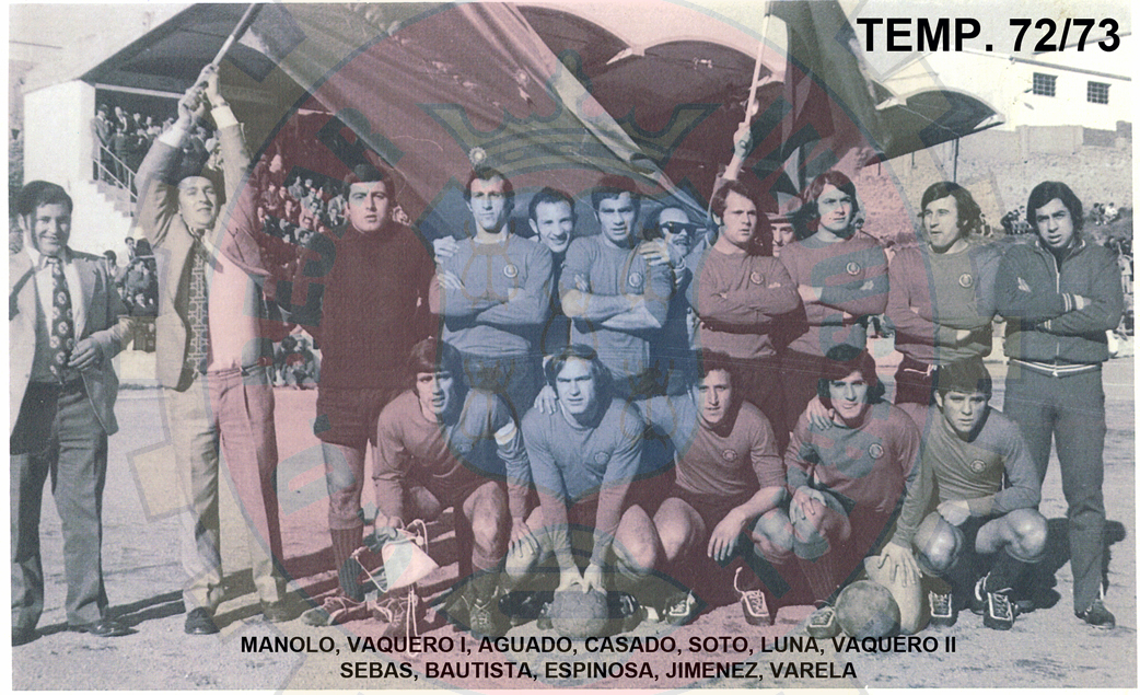 COMENTARIO:
Se podrian utilizar las fotos de Sebas-Varela y Jimenez para la temporada 72. Luna se encuentra en la plantilla de la temporada 74. El jugador Vaquero mi impresion es que su puesto seria el de portero. Por ultimo existe foto del jugador Paquito de  temporada 71. Si se abre pestaña de este jugador enviaria la foto en la plantilla del año 71