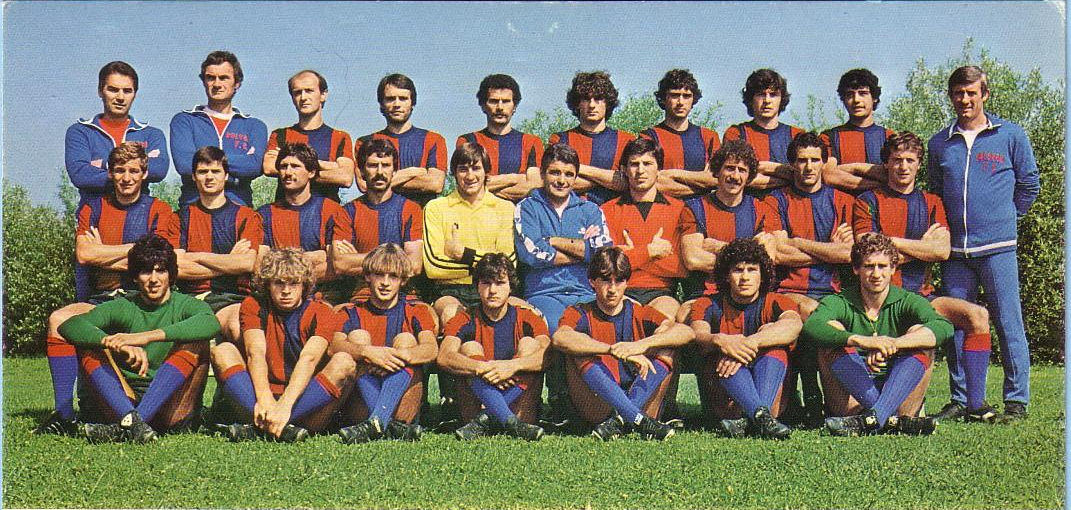 Arriba: Pietro Battara (preparador), Grandi (preparador), Adelmo Paris, Franco Colomba, Renato Sali, Paolo Marchini, Giorgio Mastropasqua, Antonio Perego, Leonardo Rossi, Romano Fogli (2º entrenador);
Centro: Klaus Bachlechner, Ennio Mastalli, Angelo Castronaro, Arcadio Spinozzi, Maurizio Rossi, Marino Perani (entrenador), Giuseppe Zinetti, Giuseppe Savoldi, Carlo Petrini, Giuseppe Dossena; 
Abajo: Andrea Pazzagli, Davide Tappi, Daniele Perani, Marcello Gamberini, Luciano Fusini, Fabio Albinelli y Vittorio Baccari.